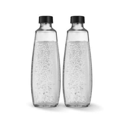 Spülmaschinenfeste Glasflasche 1L, 2er-Pack