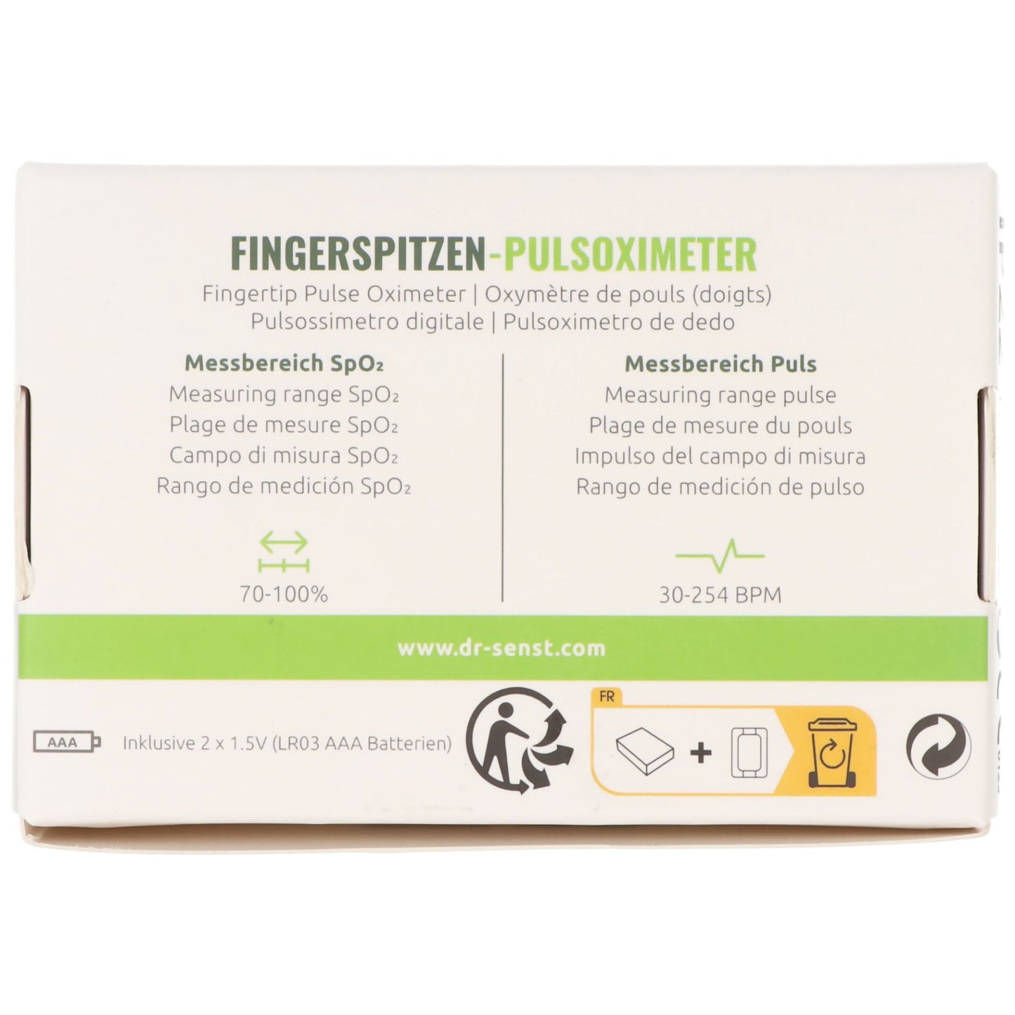 Produktinformationen "Dr. Senst® Fingerspitzen Pulsoximeter YK-80B inkl. Batterien"