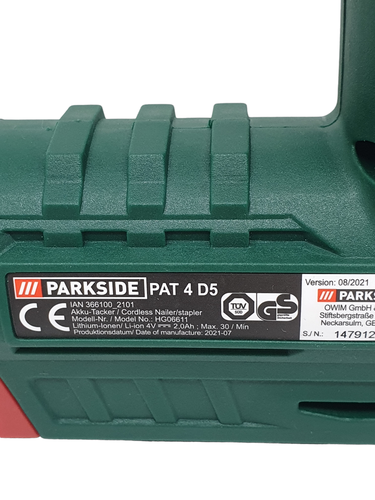 PARKSIDE Akku Tacker »PAT 4 D5« mit&nbsp;rutschfestem Softgrip