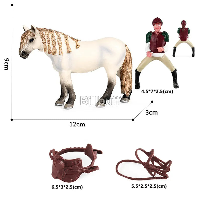 Simulation Farm Stable House Model Action Figures Emulational Horseman Animal Playset Figurine Educational toy for children Gift