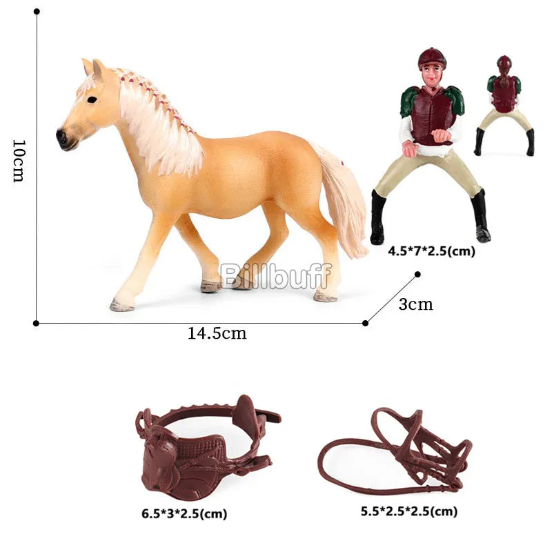 Simulation Farm Stable House Model Action Figures Emulational Horseman Animal Playset Figurine Educational toy for children Gift