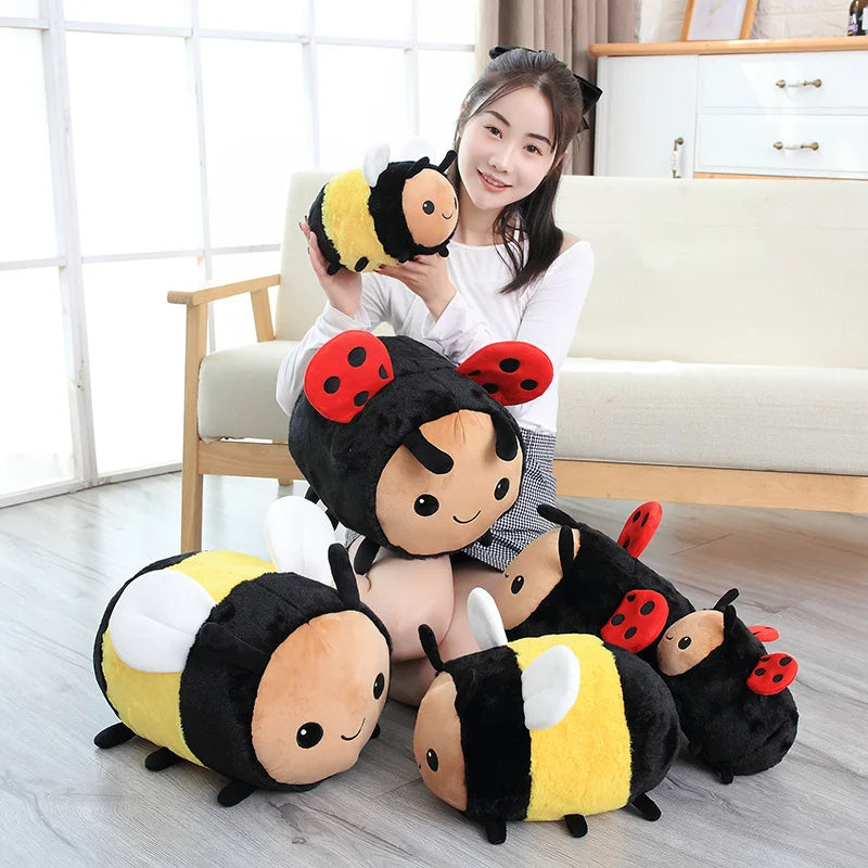 New Anime Kawaii Plush Bee Ladybug Baby Toys Speelgoed Stuffed Toys20-40CM