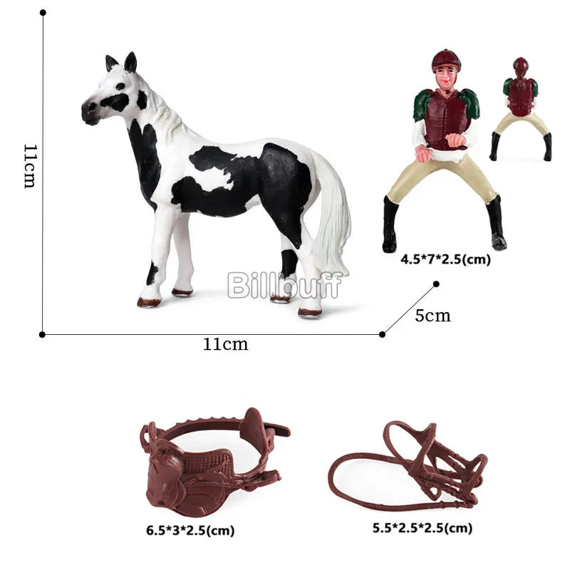 Simulation Farm Stable House Model Action Figures Emulational Horseman Animal Playset Figurine Educational toy for children Gift