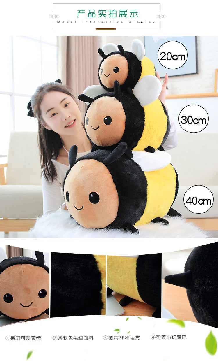 New Anime Kawaii Plush Bee Ladybug Baby Toys Speelgoed Stuffed Toys20-40CM