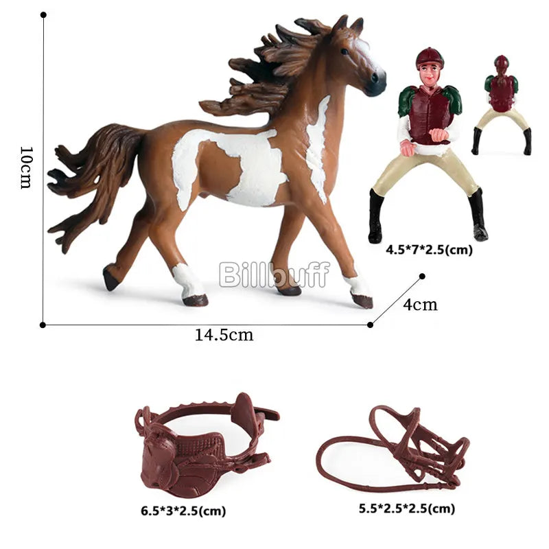 Simulation Farm Stable House Model Action Figures Emulational Horseman Animal Playset Figurine Educational toy for children Gift