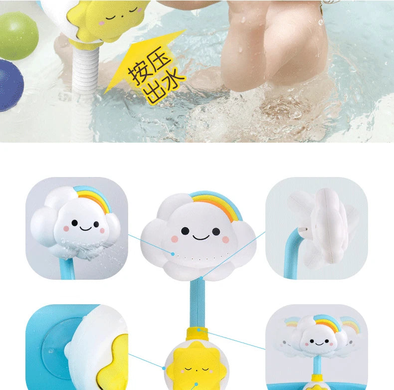 Baby Bath Toys New Cloud Rainbow Shower Bathroom Toys Clouds Model Baby Bath Toy Sprinkler Water Toy Cute Spray Shower Kids Gift