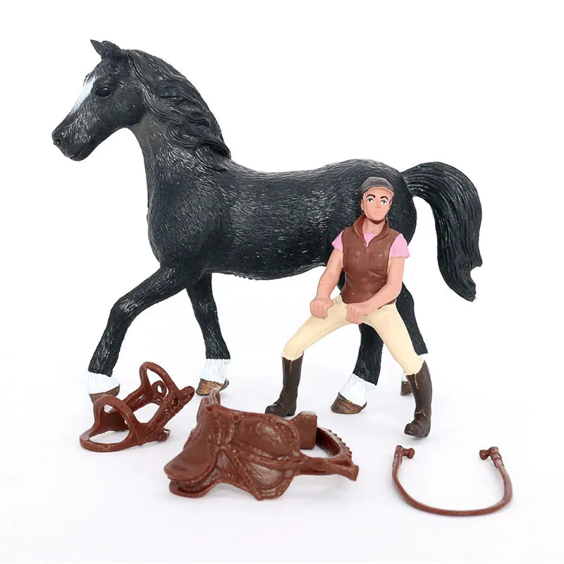 Simulation Farm Stable House Model Action Figures Emulational Horseman Animal Playset Figurine Educational toy for children Gift