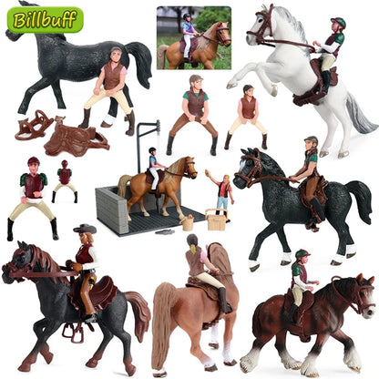 Simulation Farm Stable House Model Action Figures Emulational Horseman Animal Playset Figurine Educational toy for children Gift