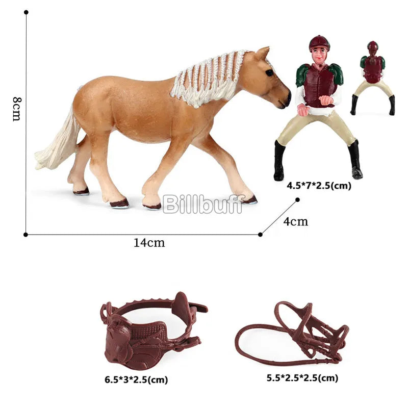 Simulation Farm Stable House Model Action Figures Emulational Horseman Animal Playset Figurine Educational toy for children Gift