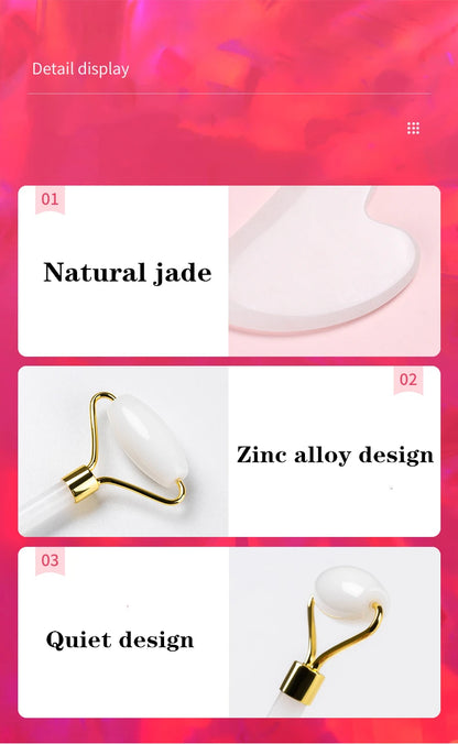 Jade Roller Gua Sha Scraper Face Lift Slimming Anti-Aging Wrinkles Massage Tool Skincare Body Guasha Detox Facial Massager