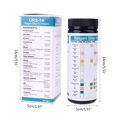 URS-14 100 streifen Urinanalyse Reagenz Test Papier Urin Teststreifen Leukozyten, Nitrit, Urobilinogen, Protein, pH, keton