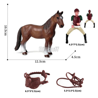 Simulation Farm Stable House Model Action Figures Emulational Horseman Animal Playset Figurine Educational toy for children Gift