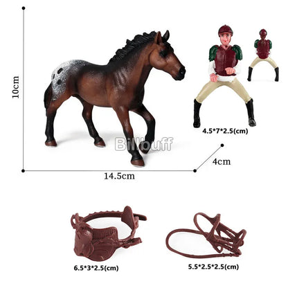 Simulation Farm Stable House Model Action Figures Emulational Horseman Animal Playset Figurine Educational toy for children Gift