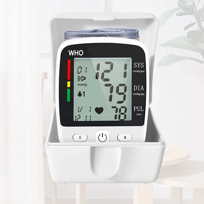 Wrist Cuff  Blood Pressure Monitor Electronic Sphygmomanometer Rechargeable Digital Tensiometer Large Screen Friendly to Elderly