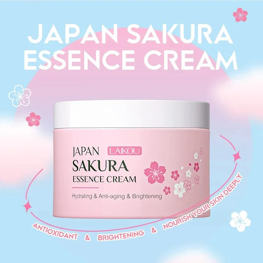 Sakura Essenz Gesichtscreme mit Hyaluronsäure – Glättend, Feuchtigkeitsspendend, Aufhellend, Hautpflege, Ölregulierung – 25g LAIKOU