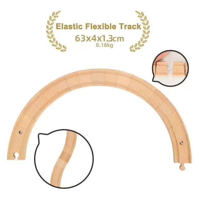 New Wooden Track Accessories Beech Wood Railway Train Track Parts fit for Brand Wood Tracks Education Toys for Children