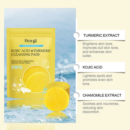 Turmeric Kojic Acid Cleansing Pads Exfoliating Pads Facial Sponges For Cleansing And Exfoliating Facial Washing Sponge