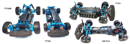 Tamiya Sakura TT02B TT02 TT01 D5 D5S TRF416 1:10 4WD RC Car Kohlefaserrahmen Al-Legierung DIY Modell Drift Racing Upgrade Teile KIT