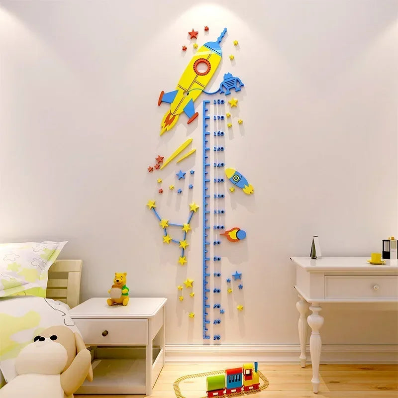 Kinder Höhe Messen Wand Aufkleber UFO Rakete Affe Höhe Charts Wand Aufkleber Nursey Decor Tapete Kinder Schlafzimmer Dekoration