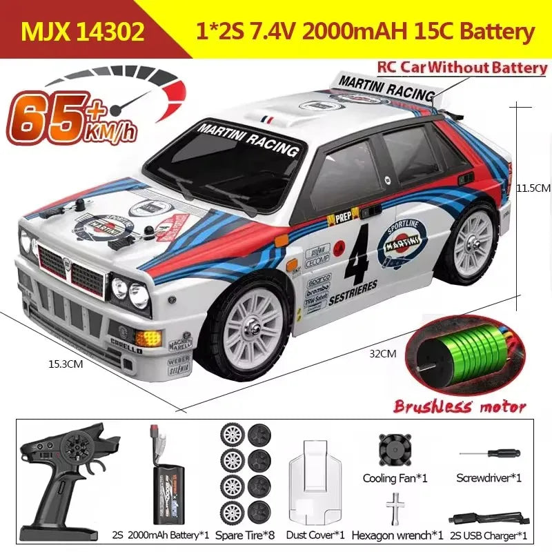 Hyper Go MJX 14303 1：14 4WD Off-Road RC Car 65KM/H LED Remote Control Cars Brushless High Speed Drift Monster Truck Rally Cars