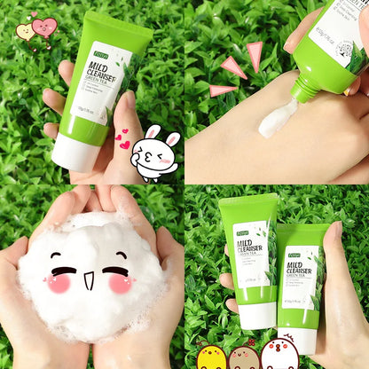 Green Tea Facial Kit Korean Cosmetics Acne Treatment Face Serum Eye Cream Fresh Sunscreen Face Care Nourish Sakura Skin Care Set