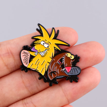 Cartoon Alien Enamel Pin Cow and Chicken Brooches for Women Lapel Pin Metal Badge Collar Jewelry Clothing Accessories Kids Gifts