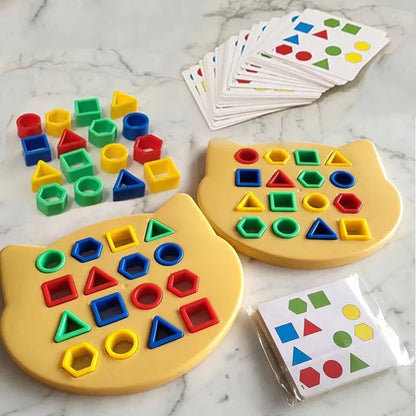 Niedliche Bären kinder geometrische Form Farb abstimmung Puzzle Baby Montessori pädagogisches Lernspiel zeug Kinder interaktives Kampfspiel