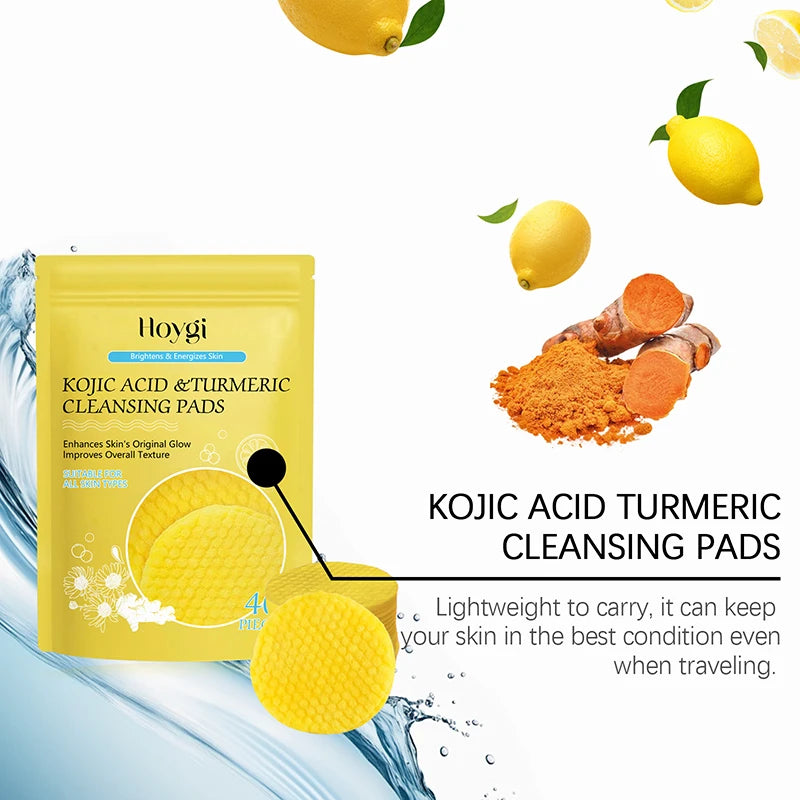 Turmeric Kojic Acid Cleansing Pads Exfoliating Pads Facial Sponges For Cleansing And Exfoliating Facial Washing Sponge