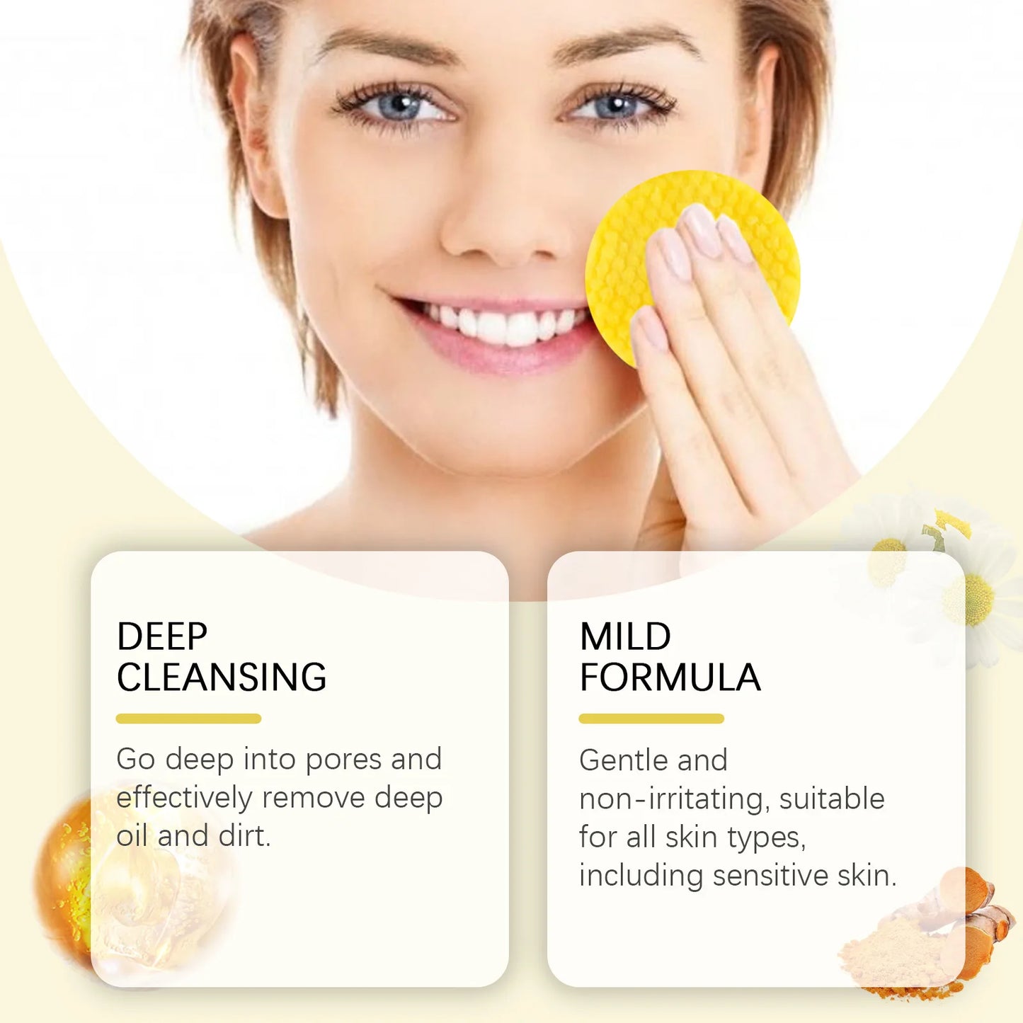 Kurkuma Reiniger Dark Spot Remover Öl Kontrolle Gesichts peeling feuchtigkeit spendende aufhellende Hautpflege Koji säure Reinigungs pads