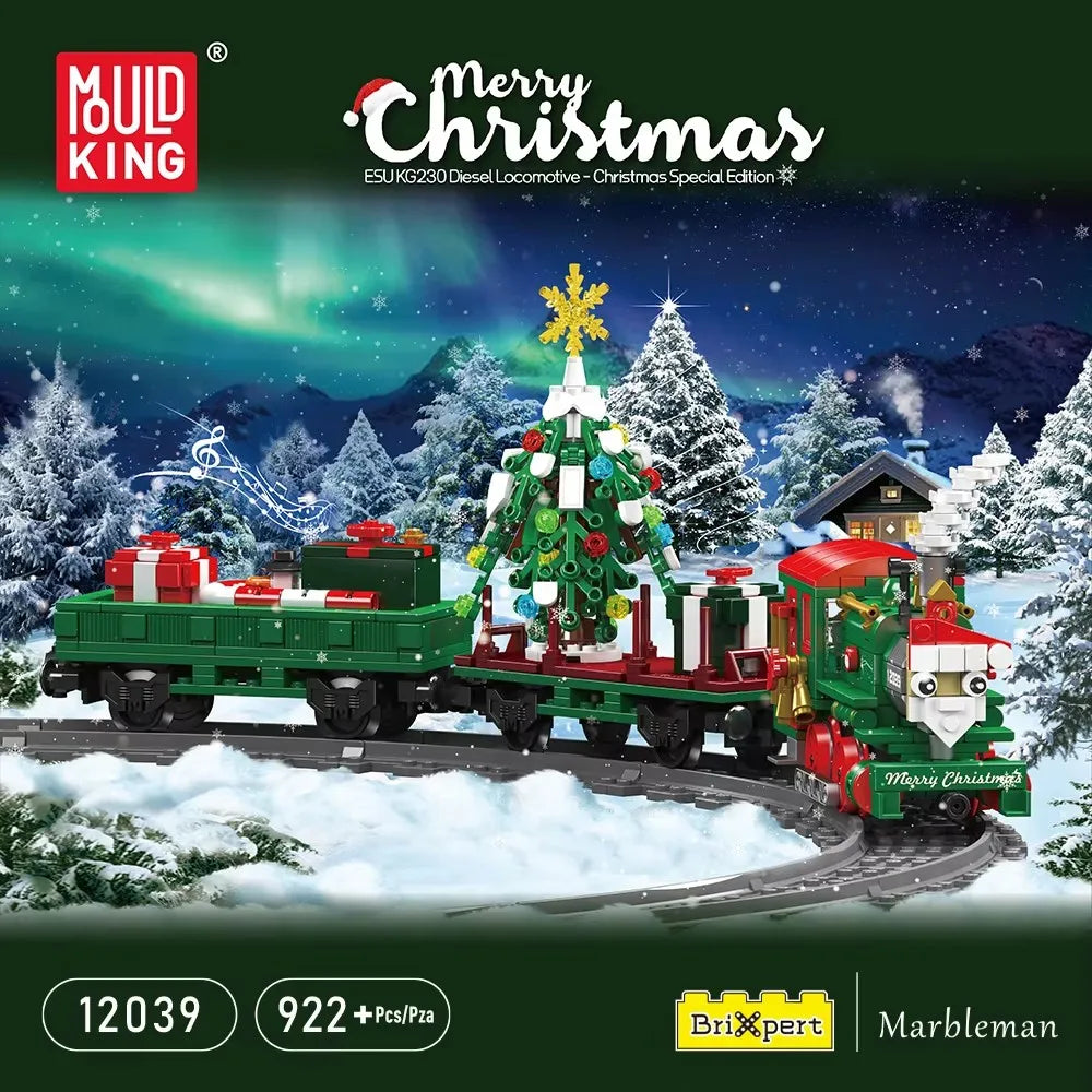 Mould King 12039 Technischer Weihnachtszug Baustein Ziegel RC Modell Puzzle Montage Zug DIY Spielzeug Weihnachten Kinder Geschenke Spielzeug