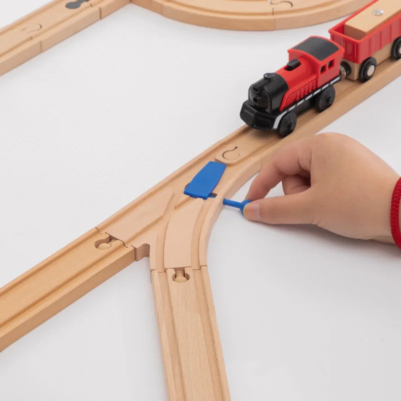 New Wooden Track Accessories Beech Wood Railway Train Track Parts fit for Brand Wood Tracks Education Toys for Children