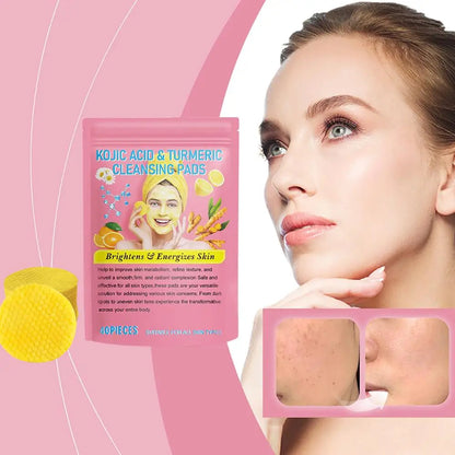 Kurkuma Koji säure Gesichts Peeling Reinigungs pads Zitrone tief reinigende Haut aufhellende Bleaching Watte pad Hautpflege