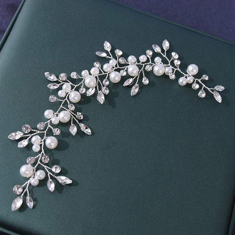 Hochzeit Kristall Haar Reben Blumen blatt Kopf bedeckungen handgemachte Perlen Kristall Stirnbänder Abschluss ball Braut Hochzeit Haarschmuck Schmuck