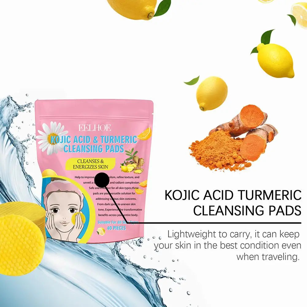 40/50 stücke Kurkuma Reinigung Pad Reinigung Tablet Peeling Pads Gesichts Schwämme Für Peeling Tägliche Reinigung Hautpflege