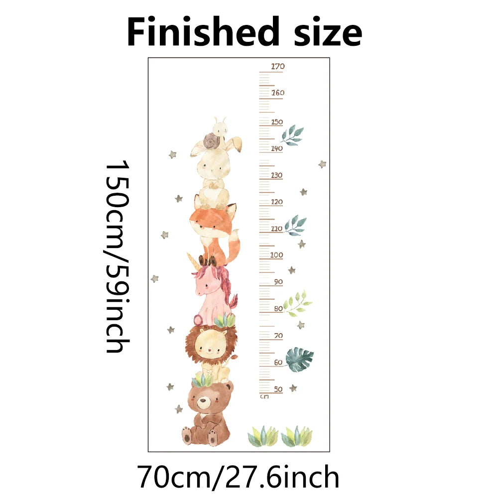 Nordische Tier Bär Löwe Hase Höhe messen Wanda uf kleber Kinder wachsen Diagramm Wandt attoos für Kinderzimmer Baby Kinderzimmer PVC