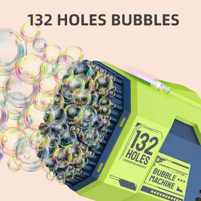 132 Holes Bubble Machine Gun Bubble Machine for Adults Kids Summer Toy Gift Outdoor Indoor Birthday Wedding Party