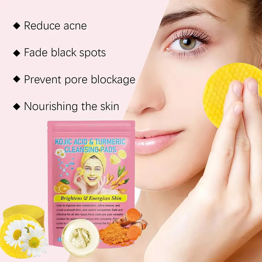 Kurkuma Koji säure Gesichts Peeling Reinigungs pads Zitrone tief reinigende Haut aufhellende Bleaching Watte pad Hautpflege