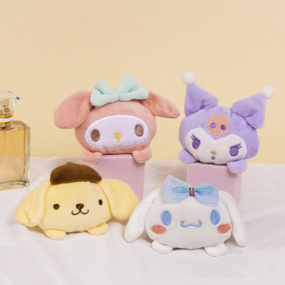 Kawaii sanrio Plüsch Schlüssel bund Puppe Hallo Kitty meine Melodie Kuromi Cinna moroll Cartoon Tier ausgestopft Anhänger Rucksack Dekoration