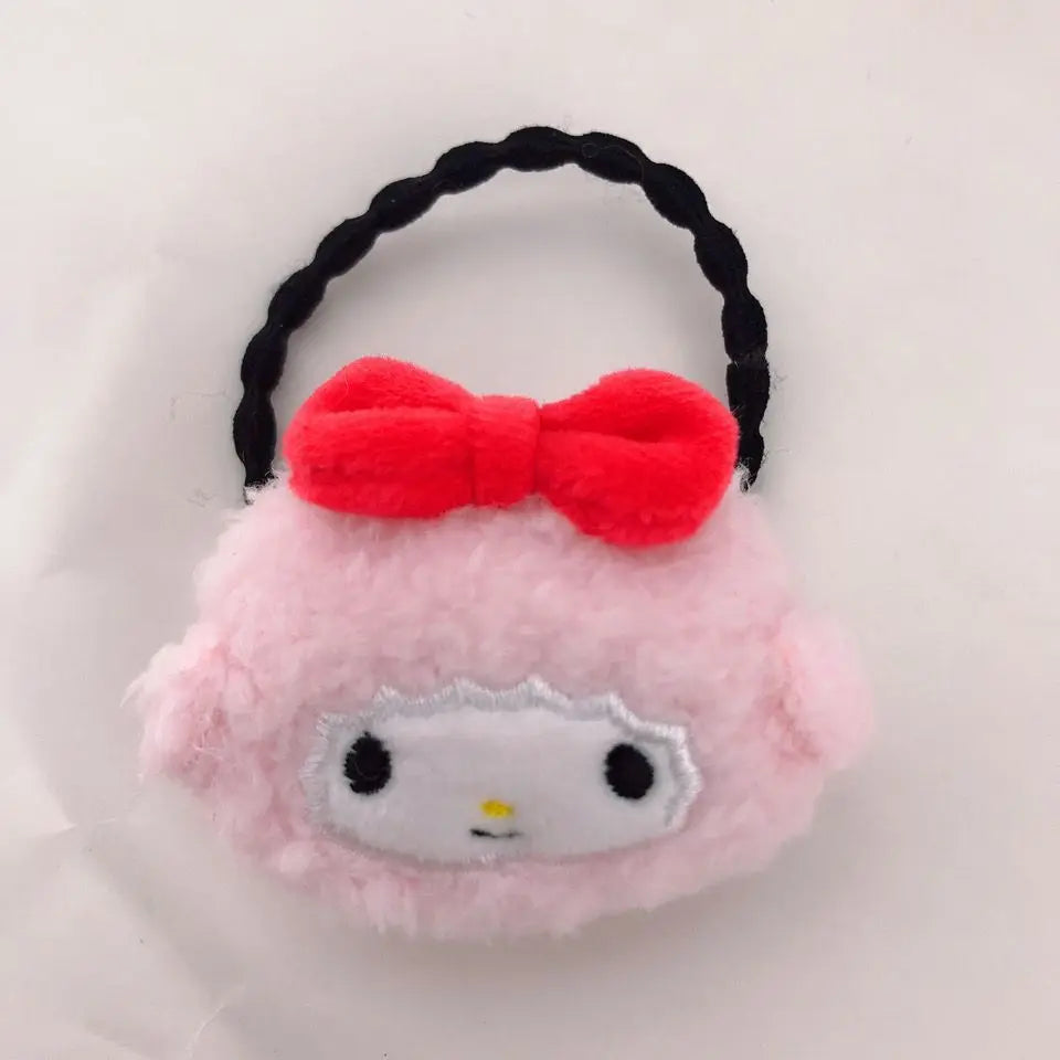 Sanrio mein süßes Klavier Kawaii Plüsch Füllung Puppe Anhänger rosa Lamm Gummis chnur Cartoon Plüsch Brosche Mädchen Dekoration Geburtstag