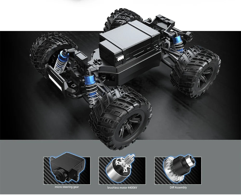 Hyper Go MJX 14303 1：14 4WD Off-Road RC Car 65KM/H LED Remote Control Cars Brushless High Speed Drift Monster Truck Rally Cars