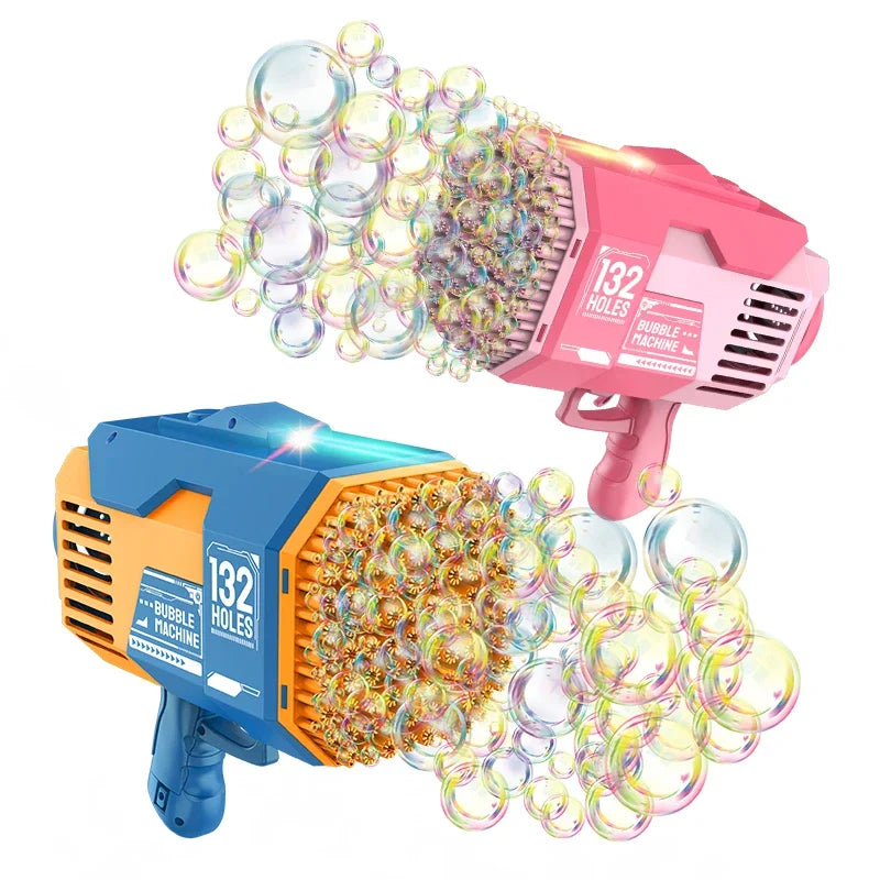 132 Holes Bubble Machine Gun Bubble Machine for Adults Kids Summer Toy Gift Outdoor Indoor Birthday Wedding Party