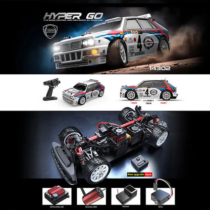 Hyper Go MJX 14303 1：14 4WD Off-Road RC Car 65KM/H LED Remote Control Cars Brushless High Speed Drift Monster Truck Rally Cars