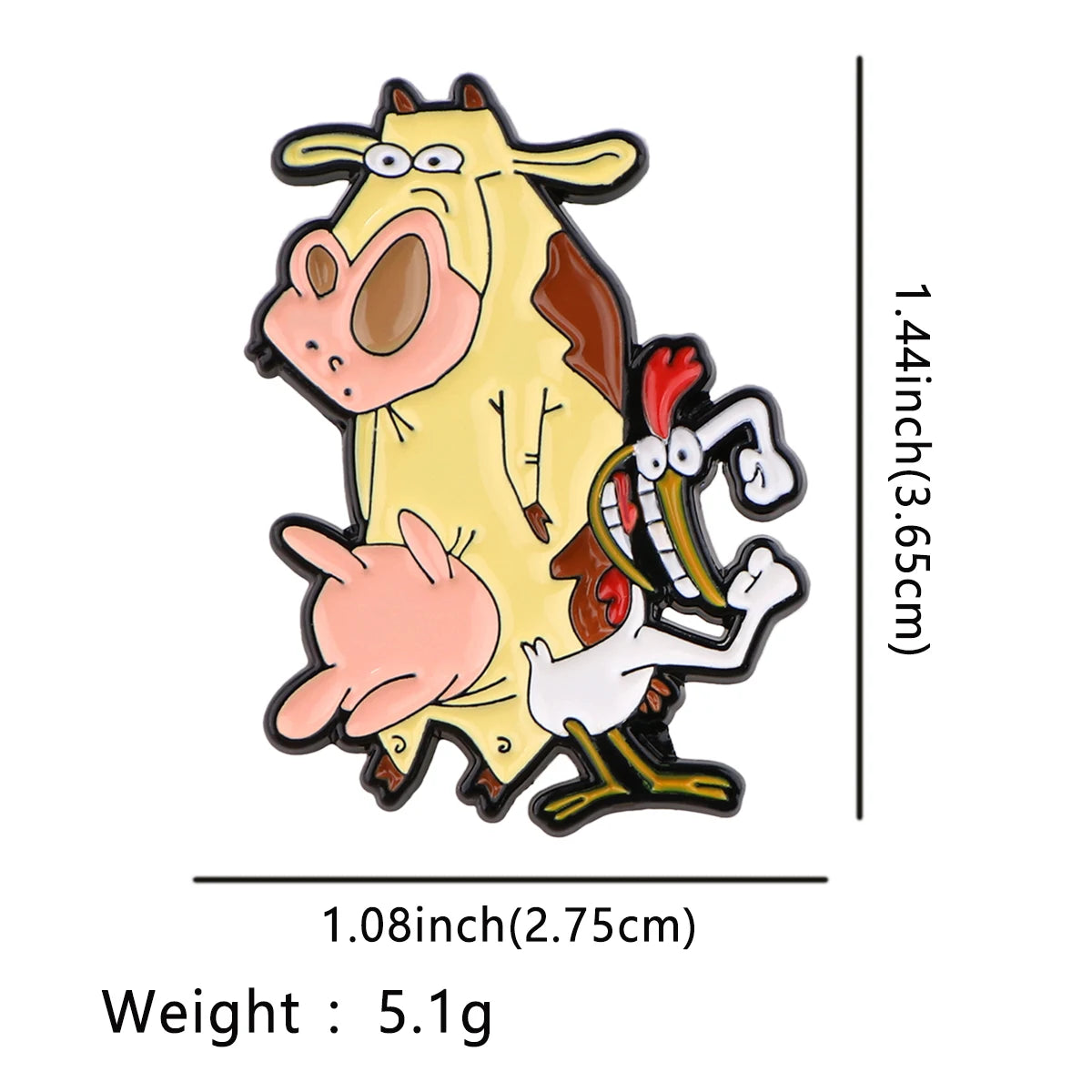 Cartoon Alien Enamel Pin Cow and Chicken Brooches for Women Lapel Pin Metal Badge Collar Jewelry Clothing Accessories Kids Gifts