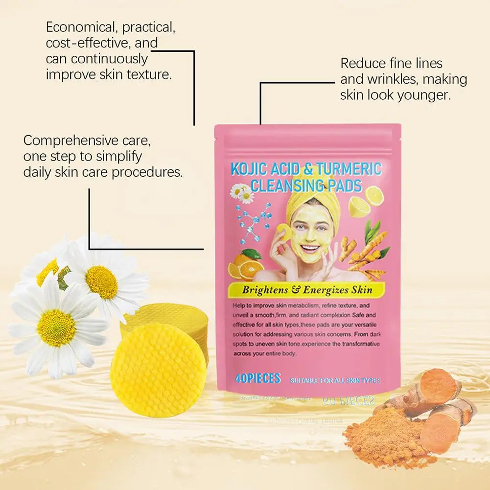 Kurkuma Koji säure Gesichts Peeling Reinigungs pads Zitrone tief reinigende Haut aufhellende Bleaching Watte pad Hautpflege