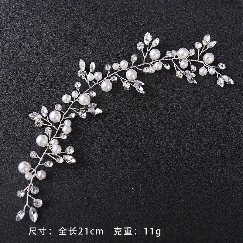 Hochzeit Kristall Haar Reben Blumen blatt Kopf bedeckungen handgemachte Perlen Kristall Stirnbänder Abschluss ball Braut Hochzeit Haarschmuck Schmuck