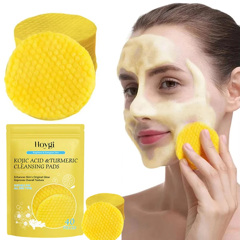 Turmeric Kojic Acid Cleansing Pads Exfoliating Pads Facial Sponges For Cleansing And Exfoliating Facial Washing Sponge