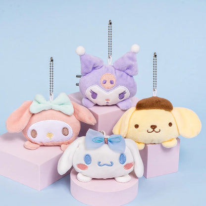 Kawaii sanrio Plüsch Schlüssel bund Puppe Hallo Kitty meine Melodie Kuromi Cinna moroll Cartoon Tier ausgestopft Anhänger Rucksack Dekoration