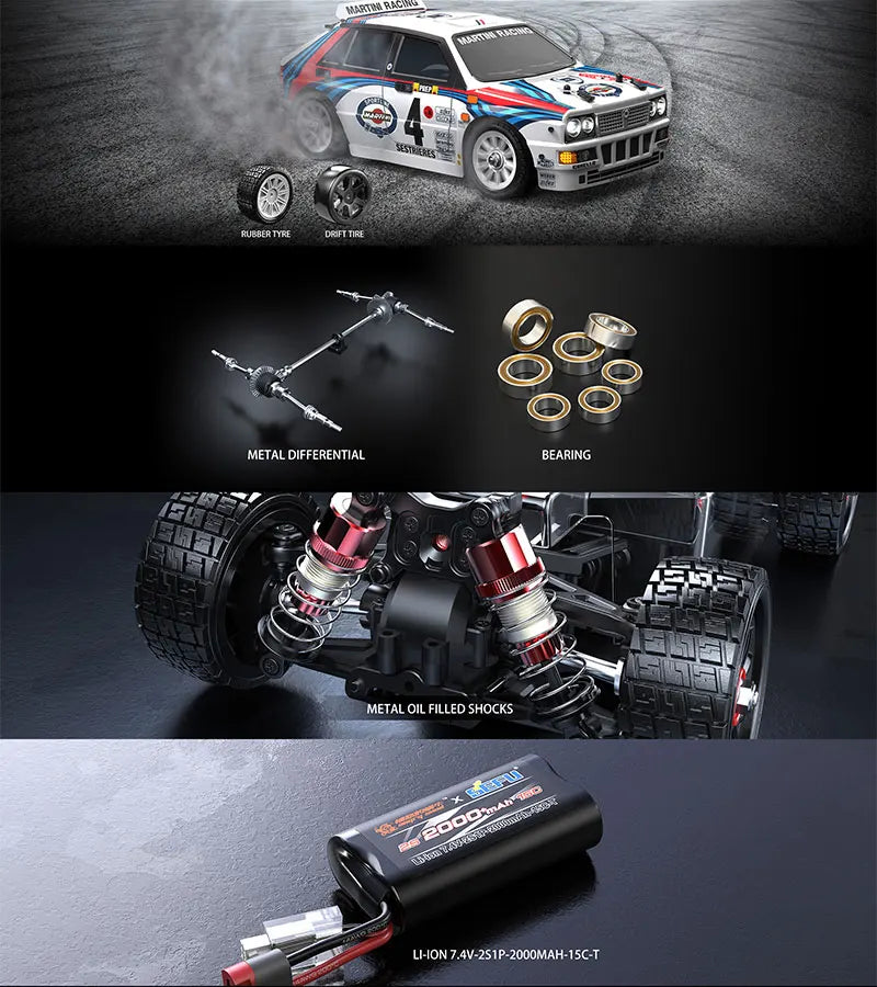 Hyper Go MJX 14303 1：14 4WD Off-Road RC Car 65KM/H LED Remote Control Cars Brushless High Speed Drift Monster Truck Rally Cars