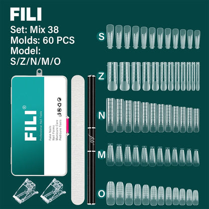 Fili Dual Forms Nagel verlängerung bildet Kit UV Gel Top Form für Mandel Französisch Sarg Falsche Nagel Maniküre Quick Building System Tipps