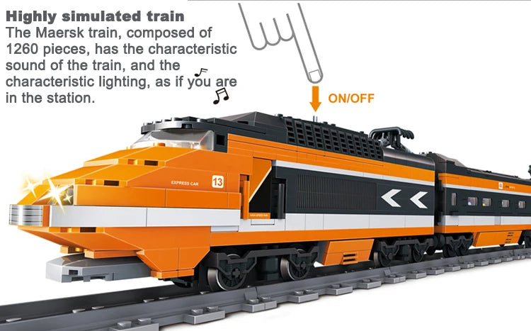 Technische Stadt Power Train High-tech Eisenbahn Track Bausteine U-bahn Fahrzeug Montieren Ziegel Spielzeug Geschenke Für Kinder Erwachsene